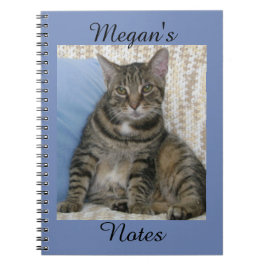 Niedlicher Tabby Cat Foto Personalisiert Name Notizblock