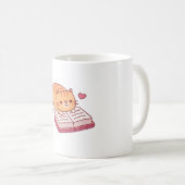 Niedlicher Tabby Katze Lesen eines Buches Kaffeetasse (VorderseiteRechts)