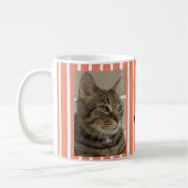 Niedlicher Tabby Katze Personalisiert gestreift Kaffeetasse (Links)