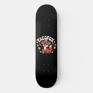 Niedlicher Taco-Fuchs-Cartoon für Taco-Liebhaber Skateboard