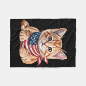 Niedlicher Tag der Katze Sommerflagge Fleecedecke (Vorderseite (Horizontal))