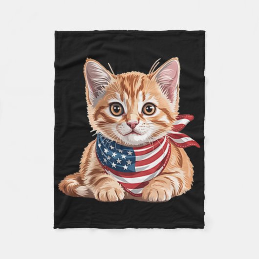 Niedlicher Tag der Katze Sommerflagge Fleecedecke (Vorderseite)