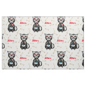 Niedlicher Tag der toten Zuckerschädelkatze Stoff (Fat Quarter (45,7 x 55,9 cm))