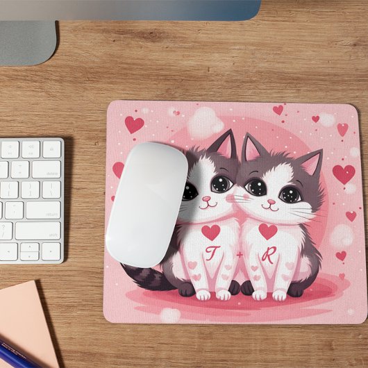 Niedlicher Tag des benutzerdefinierten Katzen Wass Mousepad