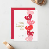 Niedlicher Tag des Roten Herzens Mitteilungskarte (Vorderseite/Rückseite Beispiel)