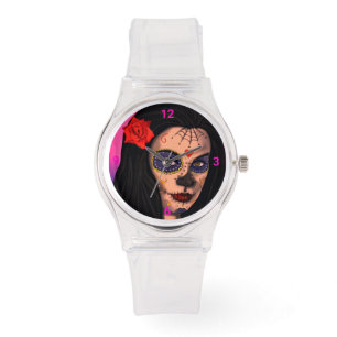 Niedlicher Tag des Toten Gotischen Mädchens Armbanduhr