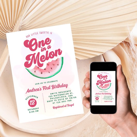 Niedlicher Tag im Melon Watermelon Erstgeburt Einladung