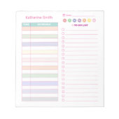 Niedlicher Tagesplan einfügen Notepad Notizblock (Vorderseite)