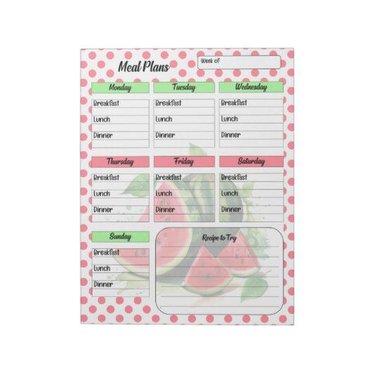Niedlicher täglicher Mund-Wasser-Watermelon Mehlpl Notizblock (Rotiert)
