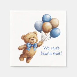 Niedlicher Tan Teddy Bear mit Balloons Boy Baby Du Serviette
