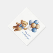 Niedlicher Tan Teddy Bear mit Balloons Boy Baby Du Serviette (Ecke)