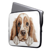 NIEDLICHER TAN- UND WEISSER AMERIKANISCHER COCKER LAPTOPSCHUTZHÜLLE (Vorderseite Links)