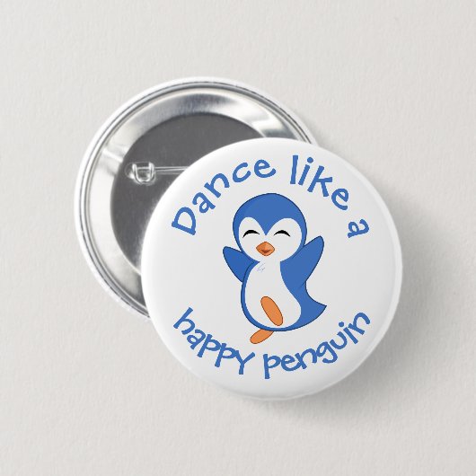 Niedlicher Tanz wie ein glücklicher Pinguin Button (Vorne & Hinten)