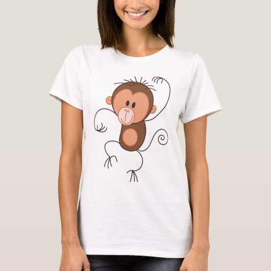 Niedlicher Tanzen-Affe T-Shirt (Vorderseite)