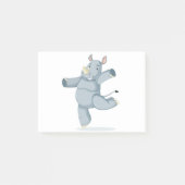 Niedlicher Tanzen Rhino Post-it Klebezettel (Vorderseite)