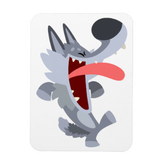 Niedlicher tanzender Cartoon Wolf Flexible Magnet