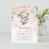 Niedlicher tanzender Elefant boho blush pink Blume Einladung (Stehend Vorderseite)