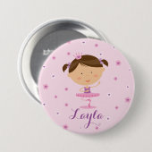 Niedlicher Tänzer-Ballerina-Mädchen-Knopf Button (Vorne & Hinten)