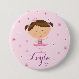 Niedlicher Tänzer-Ballerina-Mädchen-Knopf Button