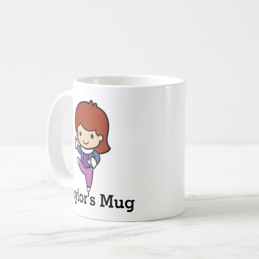 Niedlicher Tänzer, Jazz / Ballett Kaffeetasse (Vorderseite Links)