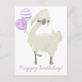 Niedlicher Tanzlama w. Ballons - Kindergeburtstag Postkarte (Vorderseite)
