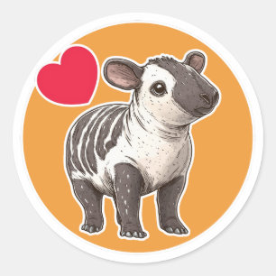 Niedlicher Tapir Runder Aufkleber