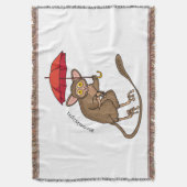 Niedlicher Tarsier mit Schirm-Cartoon-Abbildung Decke (Vorderseite Vertikal)