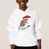 Niedlicher Tarsier mit Schirm-Cartoon-Abbildung Hoodie (Vorderseite)