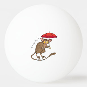 Niedlicher Tarsier mit Schirm-Cartoon-Abbildung Tischtennisball