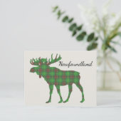 Niedlicher Tartan-Elch Neufundland Postkarte (Stehend Vorderseite)