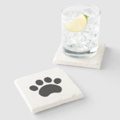 Niedlicher Tatzen-Druck Steinuntersetzer (Seitenansicht)