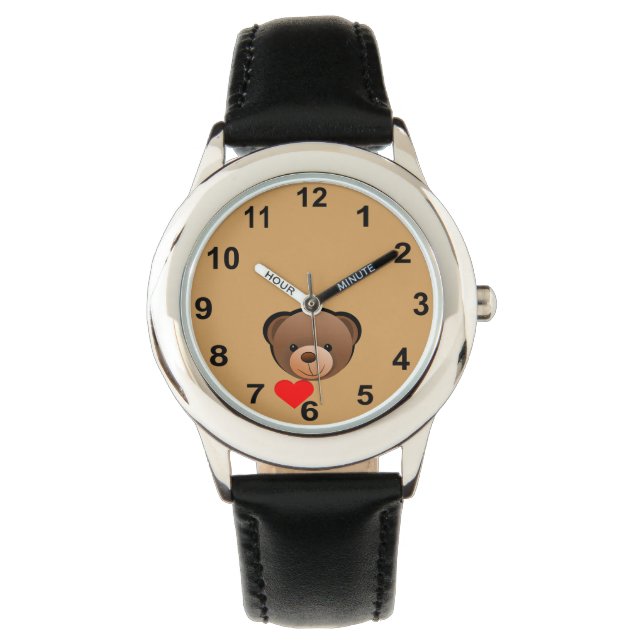 Niedlicher Teddy Bär Armbanduhr (Vorderseite)