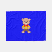 Niedlicher Teddy Bär auf Blue Fleece Blanket (Vorderseite (Horizontal))
