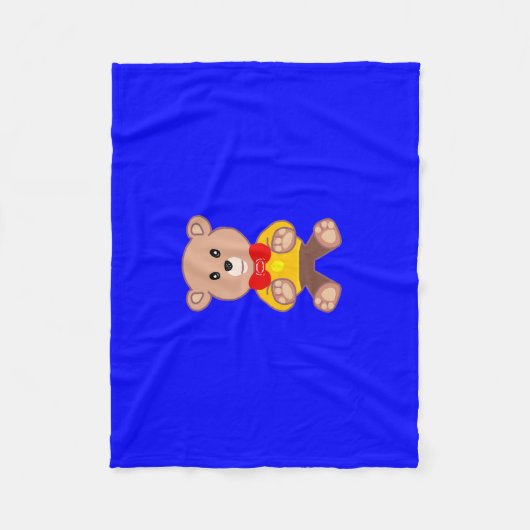Niedlicher Teddy Bär auf Blue Fleece Blanket (Vorderseite)