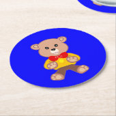 Niedlicher Teddy Bär auf Blue Paper Untersetzer (Angewinkelt)
