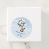 Niedlicher Teddy Bär blaubraune Ballons Babydusche Geschenkanhänger (Beispiel)