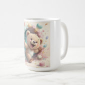 Niedlicher Teddy Bär bricht durch Mauer | Kinderzi Kaffeetasse (VorderseiteRechts)