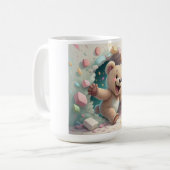 Niedlicher Teddy Bär bricht durch Mauer | Kinderzi Kaffeetasse (Vorderseite Links)