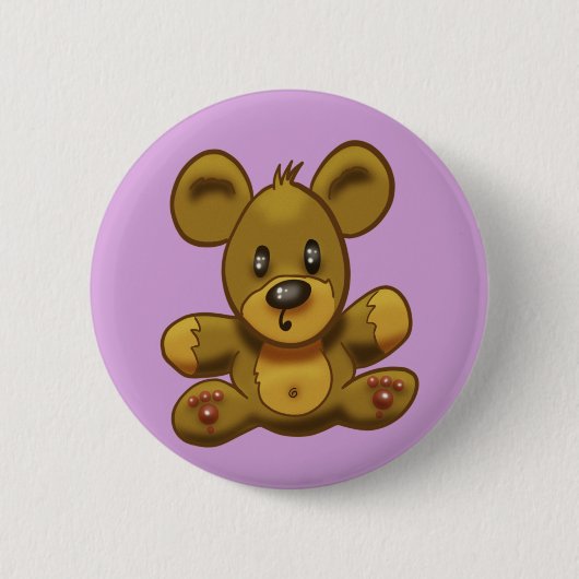 Niedlicher Teddy Bär Button (Vorderseite)