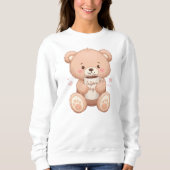 Niedlicher Teddy Bär "Caffeine Hug" Sweatshirt (Vorderseite)