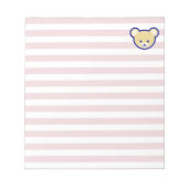 Niedlicher Teddy-Bär-Cartoon auf rosa Notepad Notizblock (Vorderseite)