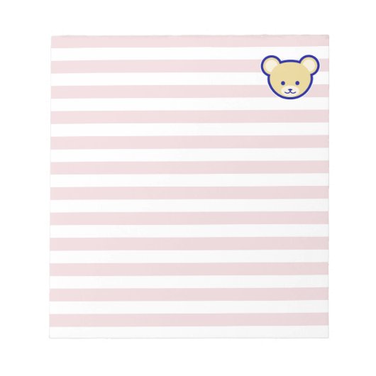 Niedlicher Teddy-Bär-Cartoon auf rosa Notepad Notizblock (Vorderseite)