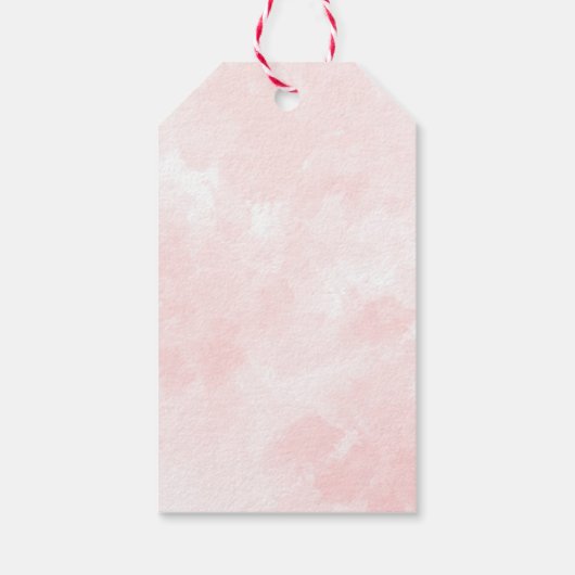 Niedlicher Teddy Bär, der ein Rotes Herz zum Gebur Geschenkanhänger (Rückseite)