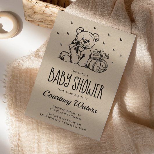 Niedlicher Teddy Bär | Einladung der Babydusche