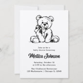 Niedlicher Teddy Bär | Einladung der Babydusche (Vorderseite)