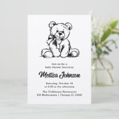 Niedlicher Teddy Bär | Einladung der Babydusche (Stehend Vorderseite)