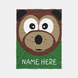 Niedlicher Teddy Bär Face Kinder Individuelle Name Fleecedecke