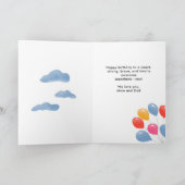Niedlicher Teddy Bär farbenfrohe Balloons Boy Birt Karte (Innenseite)