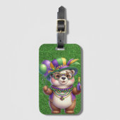 NIEDLICHER TEDDY-BAR FÜR MARDI GRAS GEPÄCKANHÄNGER (Vorderseite Vertikal)