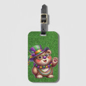 NIEDLICHER TEDDY-BAR FÜR MARDI GRAS GEPÄCKANHÄNGER (Vorderseite Vertikal)